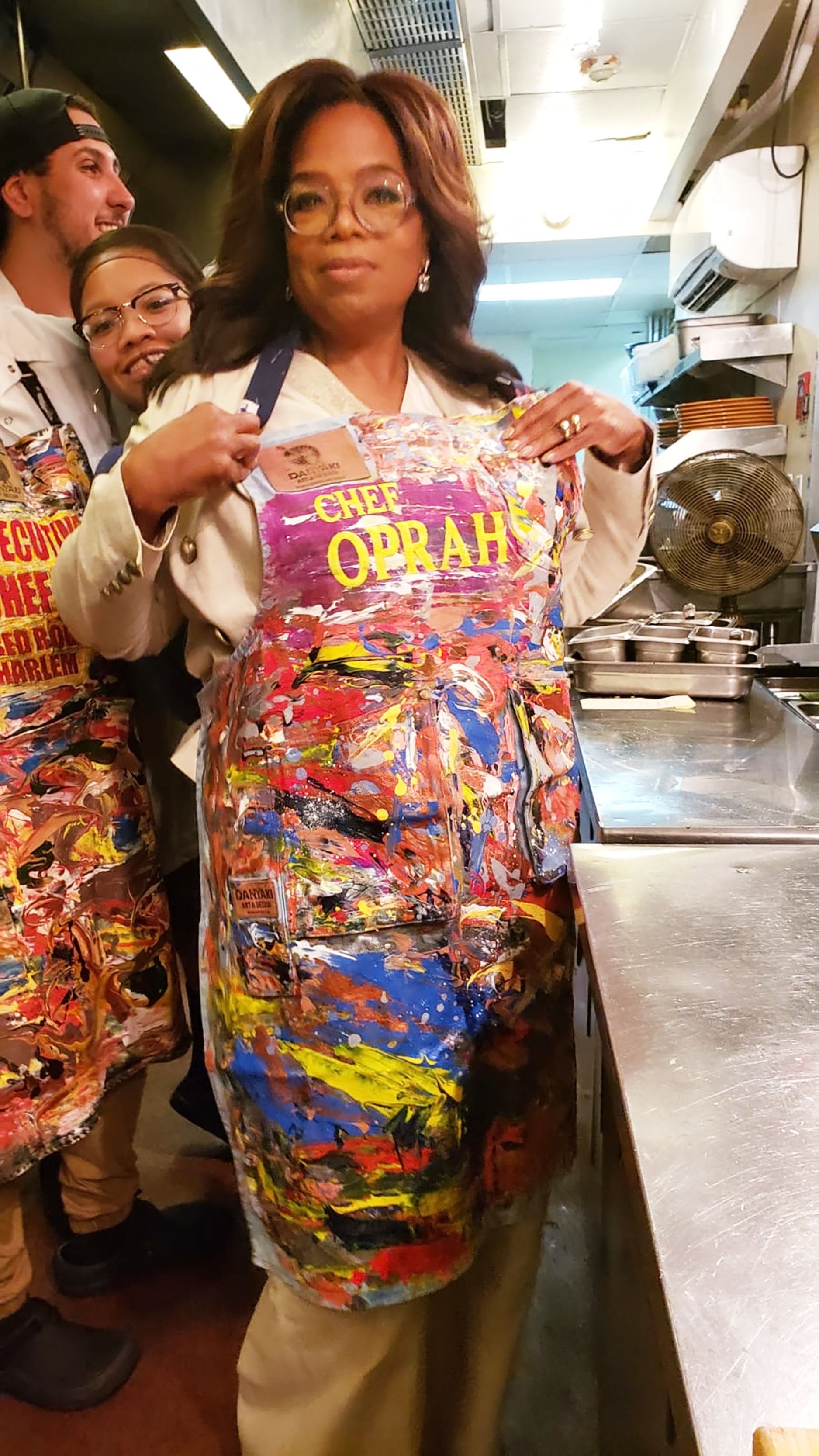 Chefs, Tastemakers Ideation aprons, Oprah Winfrey in image | Danyaki